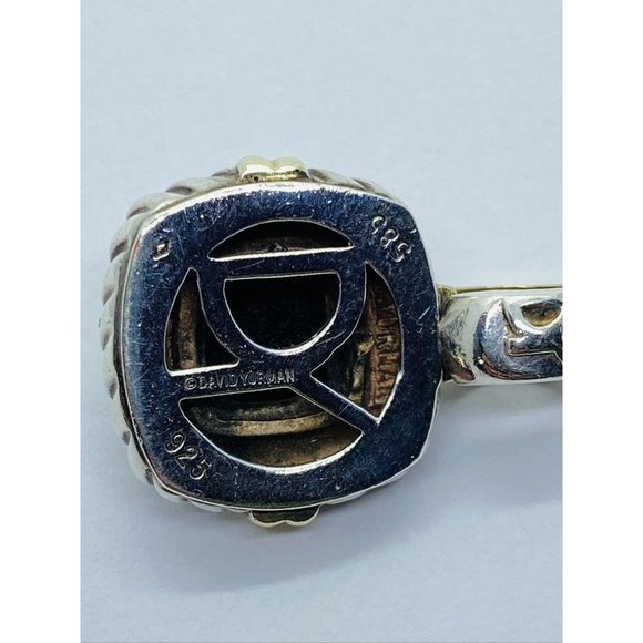Authentic Renaissance David Yurman Sterling 14K Black Cabochon Enhancer Pendant - Picture 8 of 10